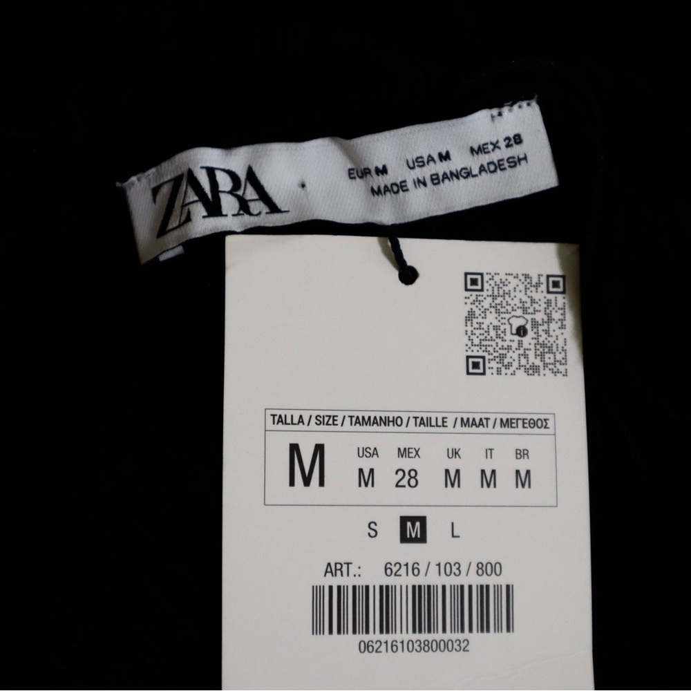 Zara Black Ribbed Long Sleeve Sweater Size Medium NWTO - Picture 6 of 6
